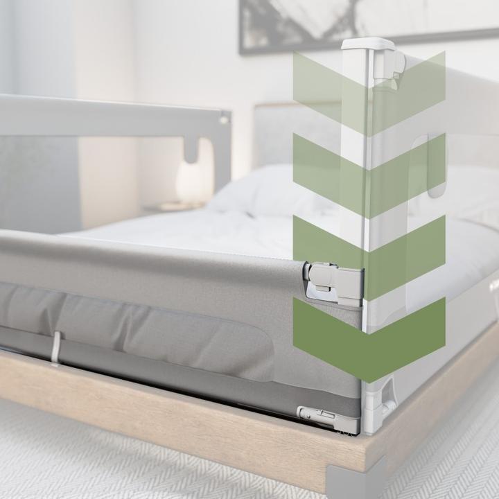 Image du produit Tulano Sicherheitsgeländer für Bett 180cm Abdeckung 48 Weiss-Grau