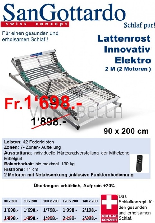 Produktbild San Gottardo Lattenrost Innovativ Elektro 2M x