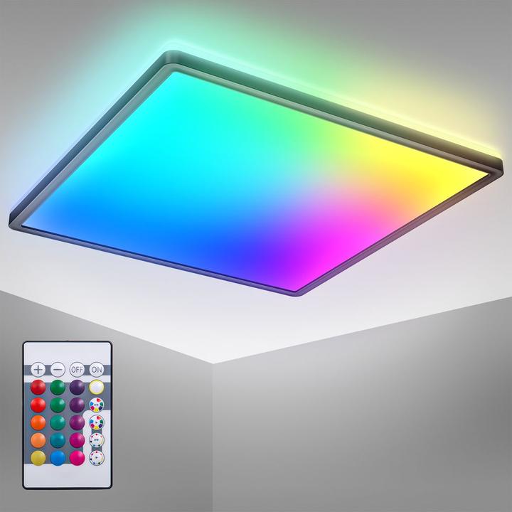 Produktbild B.K.Licht Ultraflaches RGB/W-LED Panel,schwarz, 1xLED/22W (2700 lm)