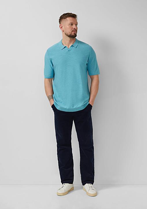 Produktbild s.Oliver Strick-Poloshirt in Flammgarnstruktur (3XL)