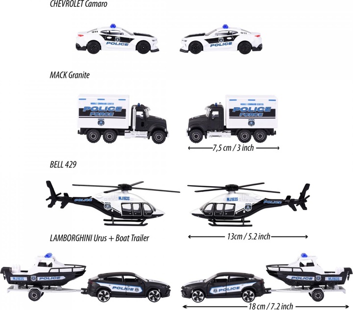 Actual product image Majorette Police Force 4 Pieces Giftpack