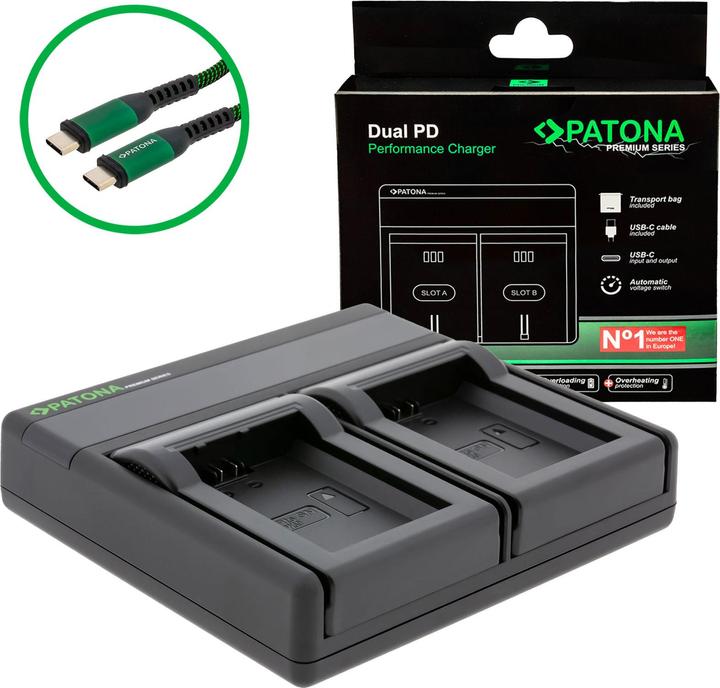 Actual product image Patona Dual PD Sony NP-FW50 USB-C (Camera battery charger)