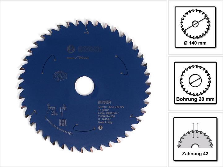 Actual product image Bosch Professional Zubehör Expert for Wood cordless circular saw blade, 140 x 1.8/1.3 x 20, 42 teeth