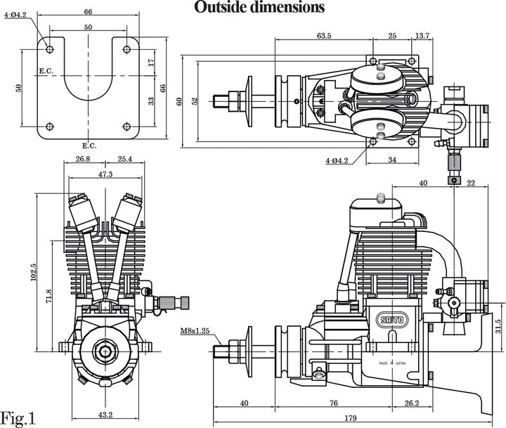 Actual product image Saito FG-21 Petrol 4T Engine