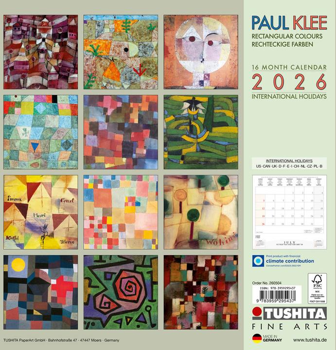 Produktbild Paul Klee - Rectangular Colours 2026 (30 x 30 cm)