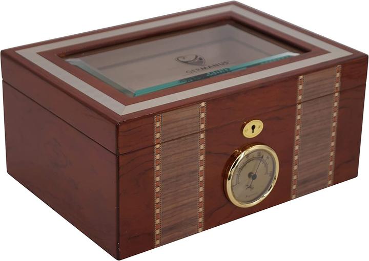 Actual product image Germanus Humidor Chest with Viewing Window, Brown