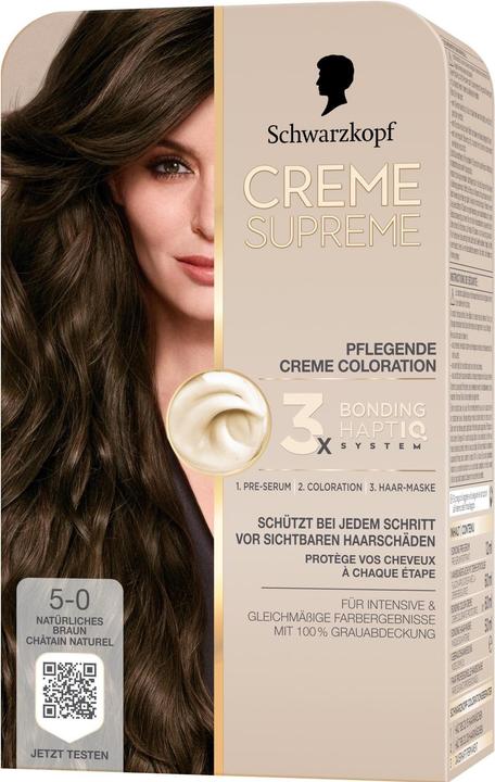Produktbild Schwarzkopf Creme Supreme Creme Supreme Coloration 5-0 Natürliches Braun (5-0 Natürliches Braun)