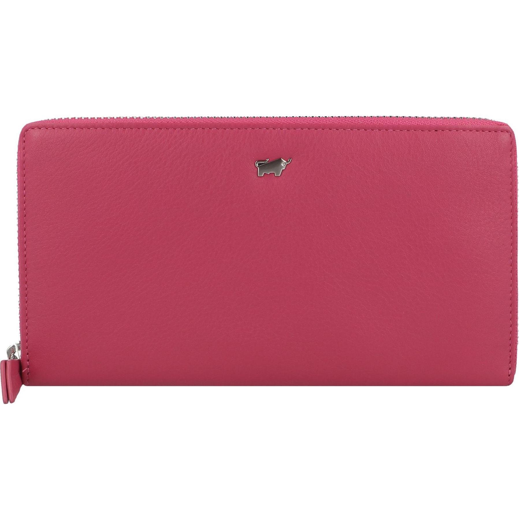 Braun Büffel, Damen, Portemonnaie, Joy Geldbörse RFID Schutz Leder 19 cm, Pink