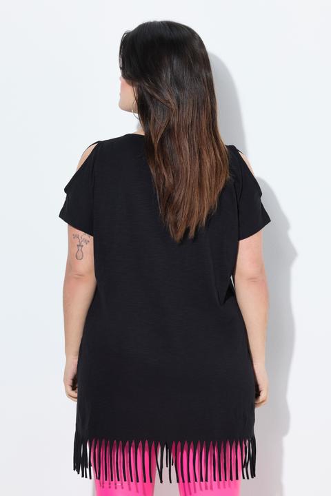 Produktbild Angel of Style Longshirt, A-Linie, Graffitti-Motiv, Fransen-Zipfelsaum (52)