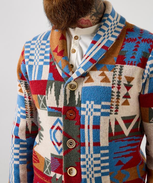 Produktbild Joe Browns Aztec Patchwork Shawl Neck Cardigan (XL)