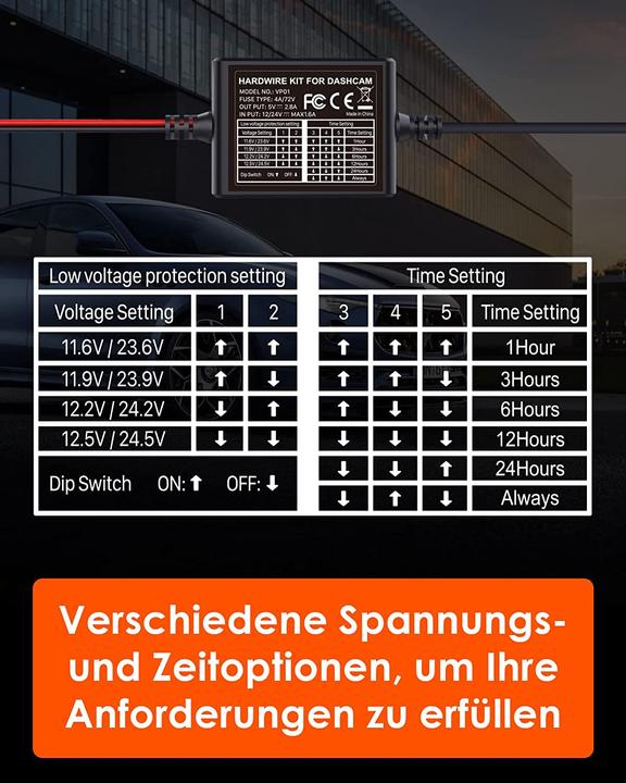 Actual product image Vantrue Dashcam Hardwire Kit with Fuse Holders