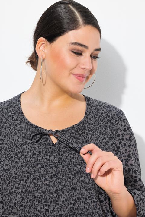 Produktbild Ulla Popken Bluse, A-Linie, Smok-Einsatz, farbiges Minimalmuster (50, 52)