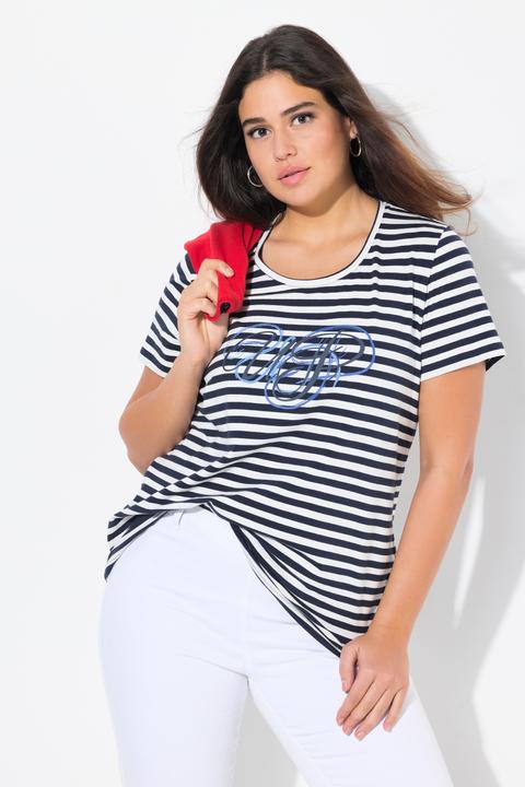 Produktbild Ulla Popken Shirt, Ringel, Classic, Rundhals, Halbarm (62)
