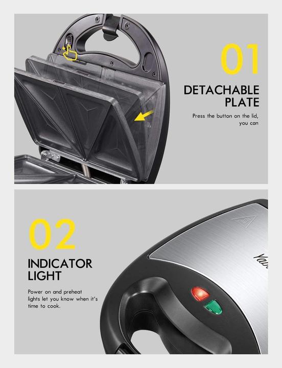 Actual product image Yabano 3-in-1 Sandwich Maker