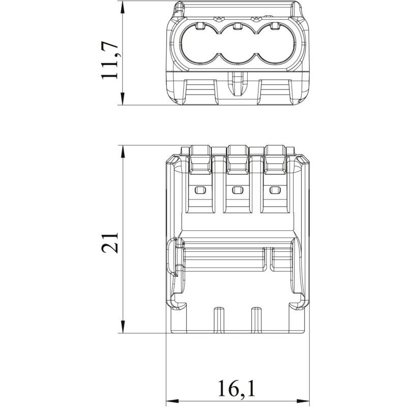 Thumbnail - OBO Bettermann, Kabelverbindung, 61 325 FL Uniklemme 3 starre-flexible Leiter 0,2-2 2054454