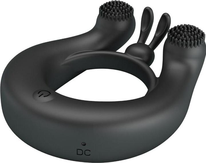 Actual product image Pretty Love - Dahlia Vibrationsring + Klitorisstimulator 12 Vibrationen Schwarz