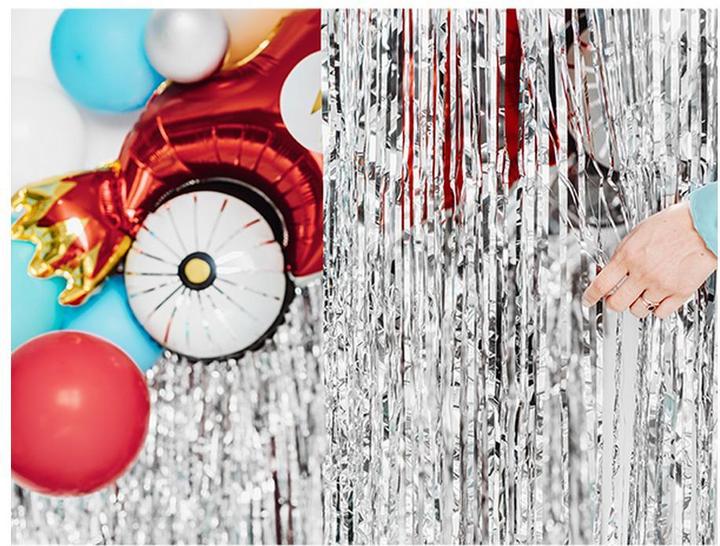 Productafbeelding Partydeco Feestelijk Gordijn Zilver (1 Pcs.)