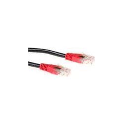 Thumbnail - ACT Black 3 meter U/UTP CAT6 patch cable cross with RJ45 connectors. Cat6 u/utp cross bk/rd 3.00m (U/UTP, CAT6, 3 m), Ne...