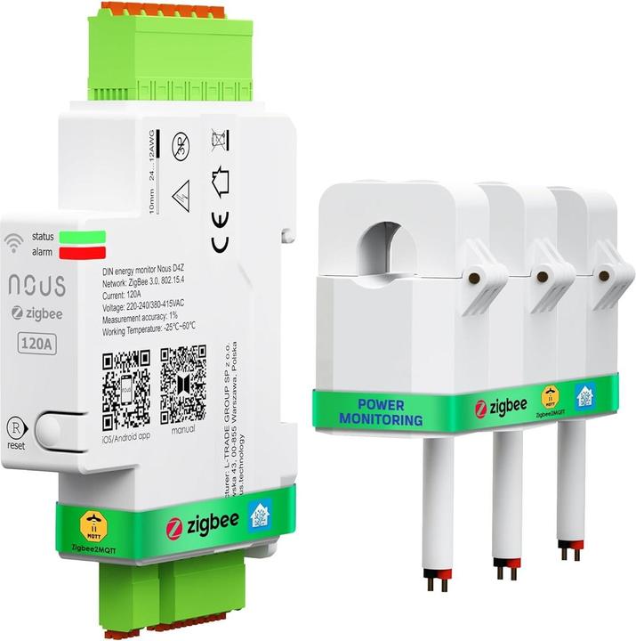 Actual product image Nous D4Z energy monitor ZigBee 120A incl. 3 phase terminals/ZigBee 3.0