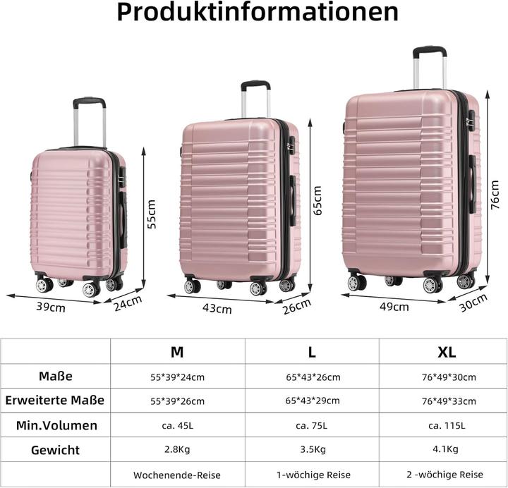 Immagine prodotto Beibye Hartschalenkoffer Bordcase Handgepäck (45 l)