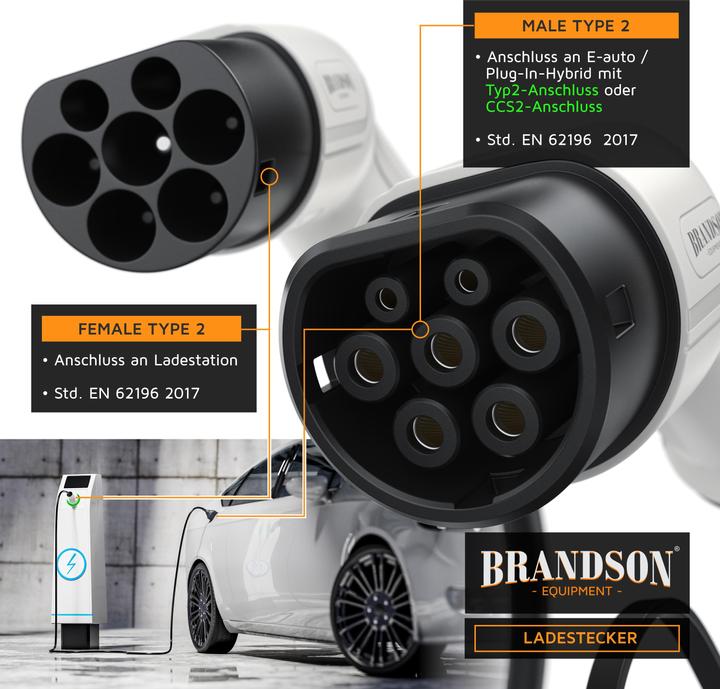 Produktbild Brandson Autoladekabel (Typ 2, 22 kW, 32 A, 5 m)