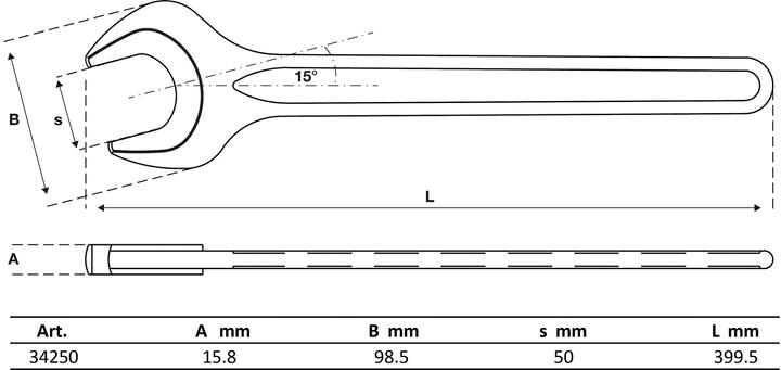 Actual product image BGS Single Open End Spanner DIN 894 50 mm (50 mm)