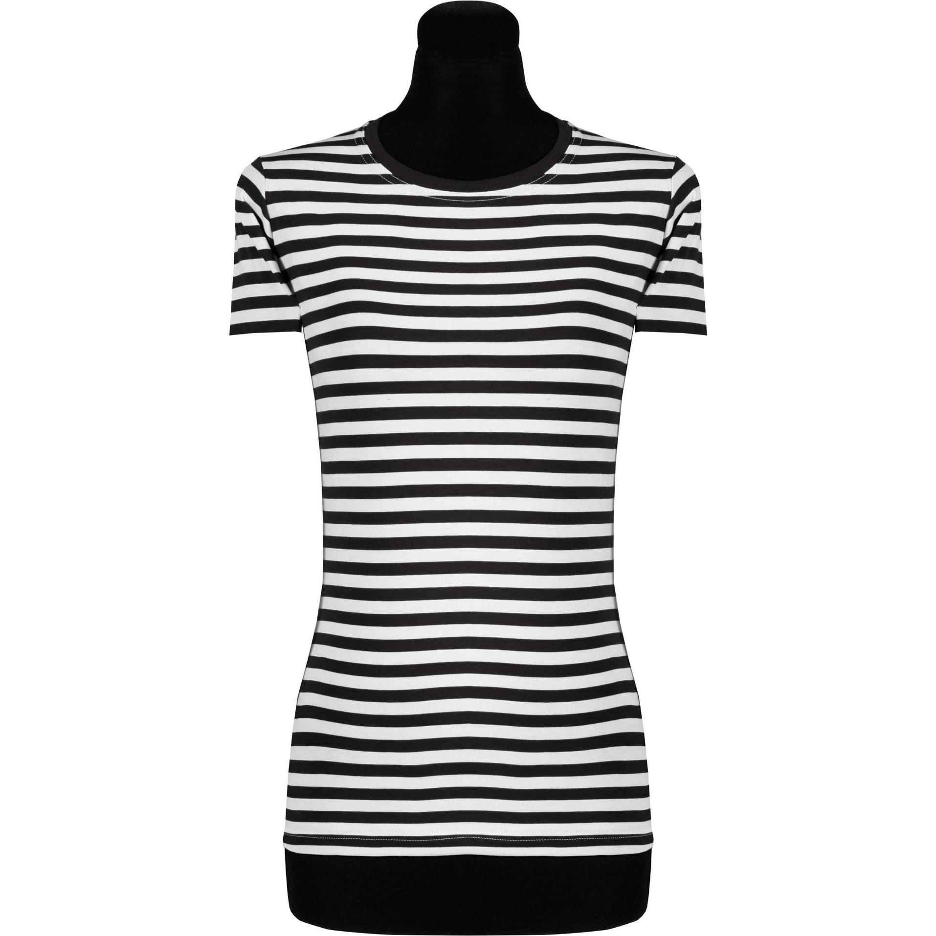 Thetru Damen Ringelshirt kurzarm schwarz-weiss – alltagstauglich (4XL)