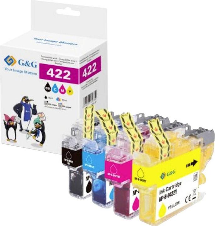 Actual product image G&G Tinte Kombi-Pack Kompatibel GP-B422BKCMY-4P (C, FC, M, Y)