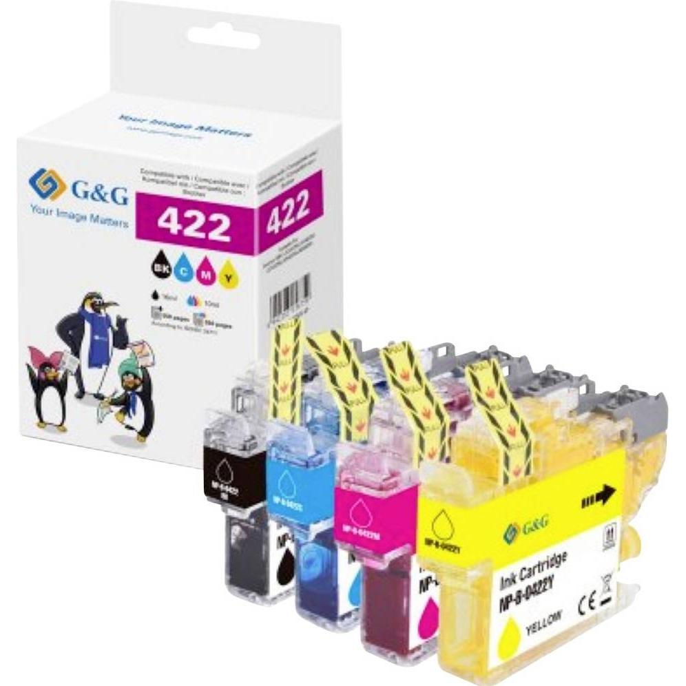 G&G, Cartucce, Tinte Kombi-Pack Kompatibel GP-B422BKCMY-4P (C, FC, M, Y)