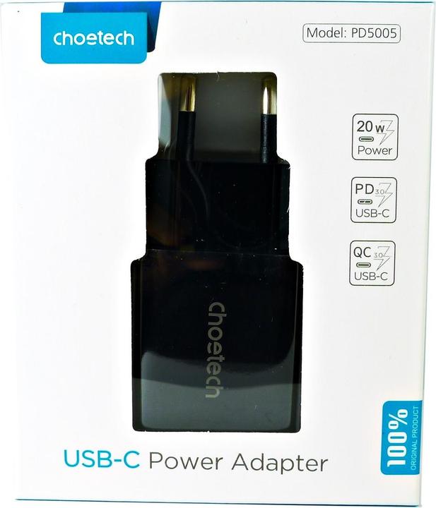 Image du produit Choetech USBC-HCT Q5004-V2-EU-BK SW (20 W)