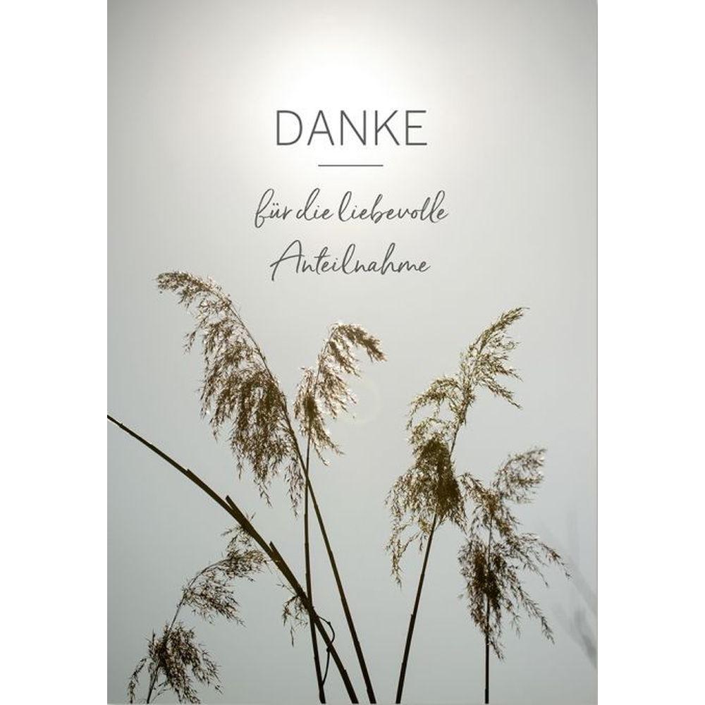 Komma³ Karte Trauer Danksagung Gräser 5 Karten und Umschläge (1 Stk.) (62-015)