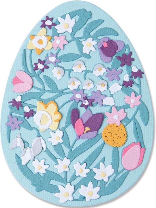 Sizzix Thinlits Stanzset 15 Stück - Florales Osterei by Jenna Rushforth