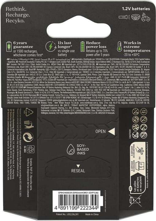 Produktbild GP Batteries GP Nab??jec?? bat. ReCyko Pro AAA (HR03) - 6ks (6 Stk., 800 mAh)