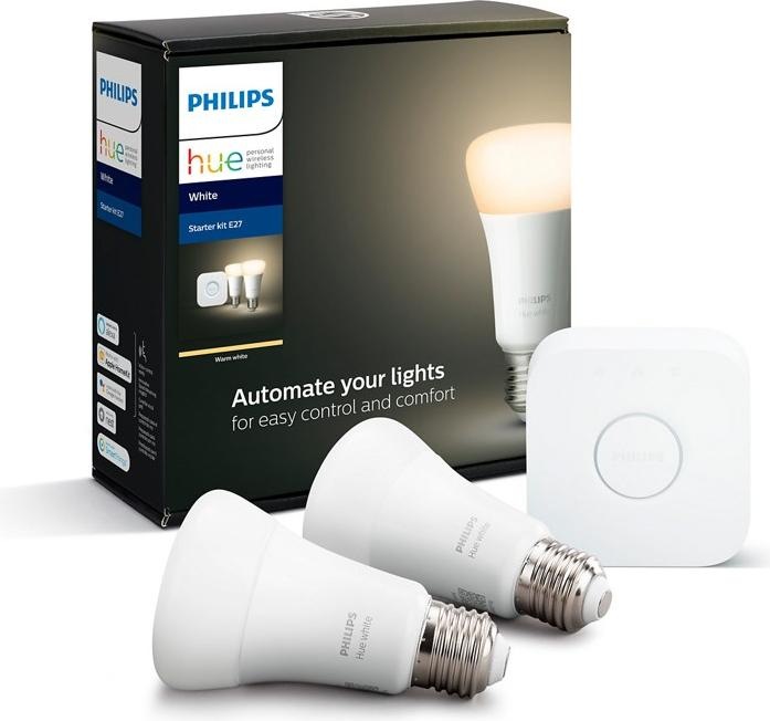 Image du produit Philips Hue White Starter Set (E27, 9.50 W, 1055 lm, 2 x, F)