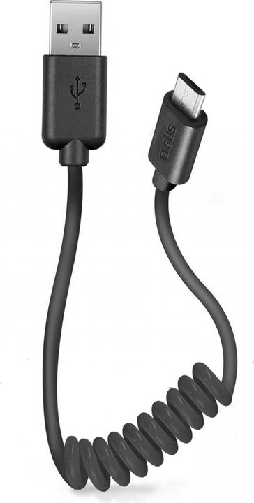Produktbild SBS Spiral-Daten-&-Ladekabel für Micro-USB (0.50 m, USB 2.0)