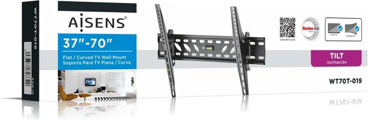 Produktbild Aisens Soporte de pared wt70t-019 para pantallas 37-70'/94-177cm hasta 50kg inclinable vesa max. 600 (Wand, 50 kg, 37" - 70")