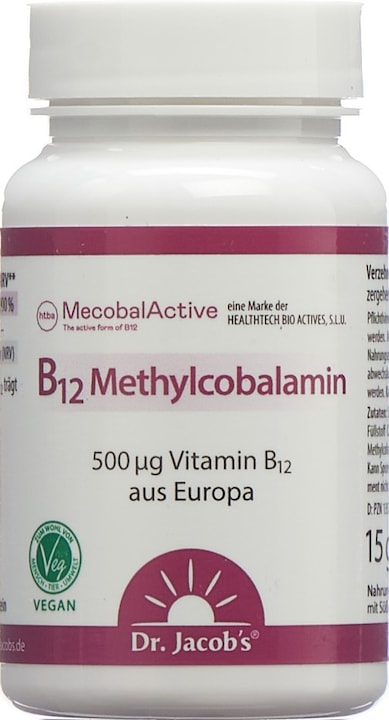 Actual product image Dr. Jacob's B12 Methylcobalamin Tablette (60 Piece, Pills, 35 g)