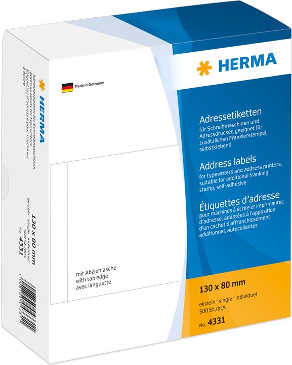 Produktbild HERMA Adressetiketten für Schreibmaschinen