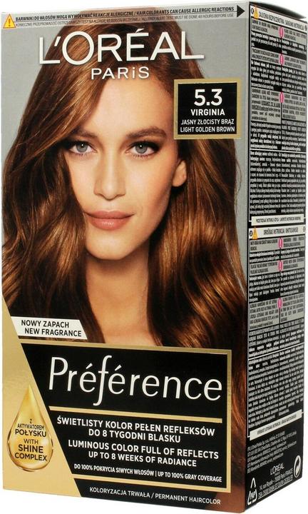 Produktbild L'Oréal Paris L'Oreal Recital Preference Hair Dye G 5.3 Virginie (5.3 Light Golden Brown)
