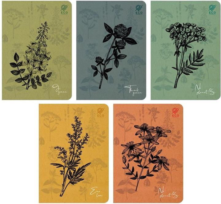 Elanders Notizbuch A5/64K kariert By Nature - Herbs (10 Stück) (A5)