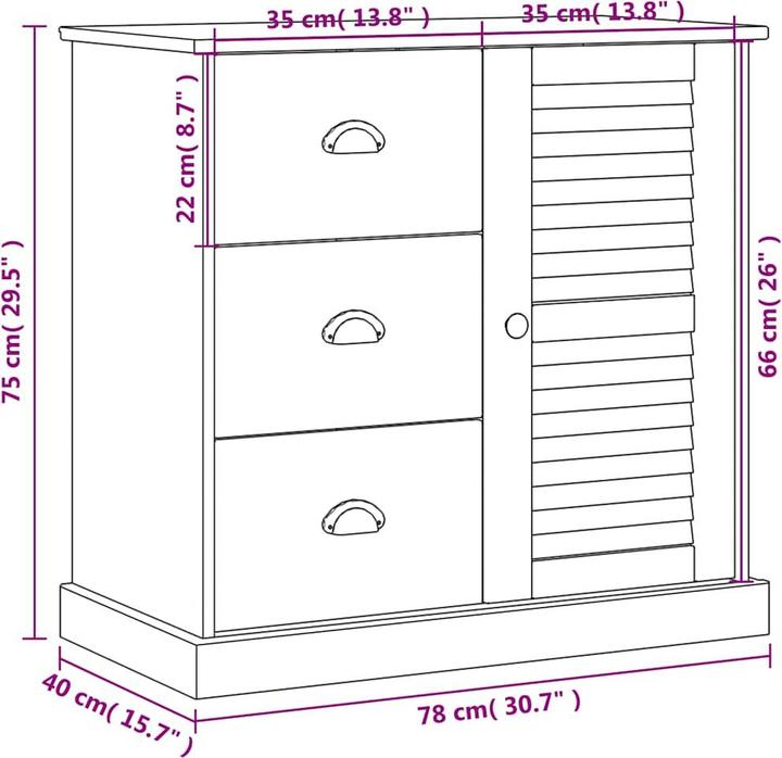 Image du produit vidaXL Sideboard (78 x 78 x 75 cm)