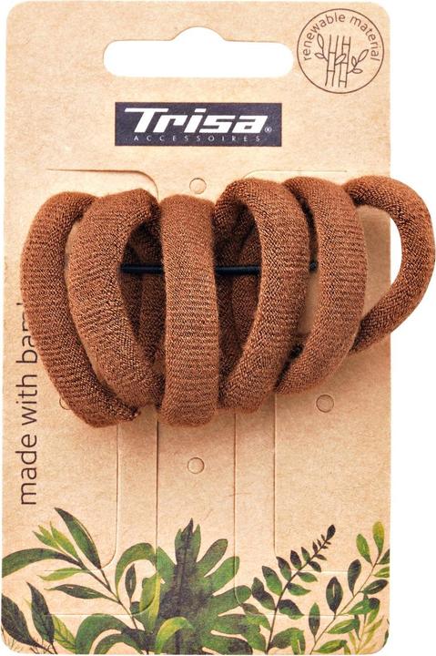 Immagine prodotto Trisa Cravatta per capelli We Care 4 cm marrone 6 pezzi (Elastico per capelli)