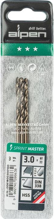 Actual product image Alpen Twist drill (3 millimetres)