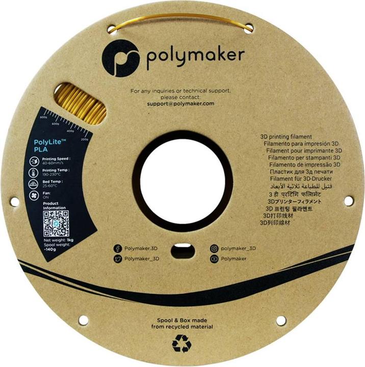 Image du produit Polymaker PA03027 Filament Dual Silk PLA-Soie Multicolore, Soyeux brillant 1.75mm 1000g Crown, Or (PLA, 1.75 mm, 1000 g, Multicolore)