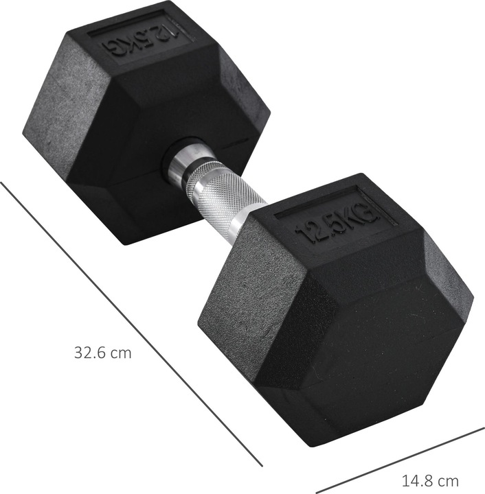 Image du produit Homcom Entraînement au poids des haltères, bras triceps et biceps, épaules, dos, poitrine (1 x 12.5 kg)