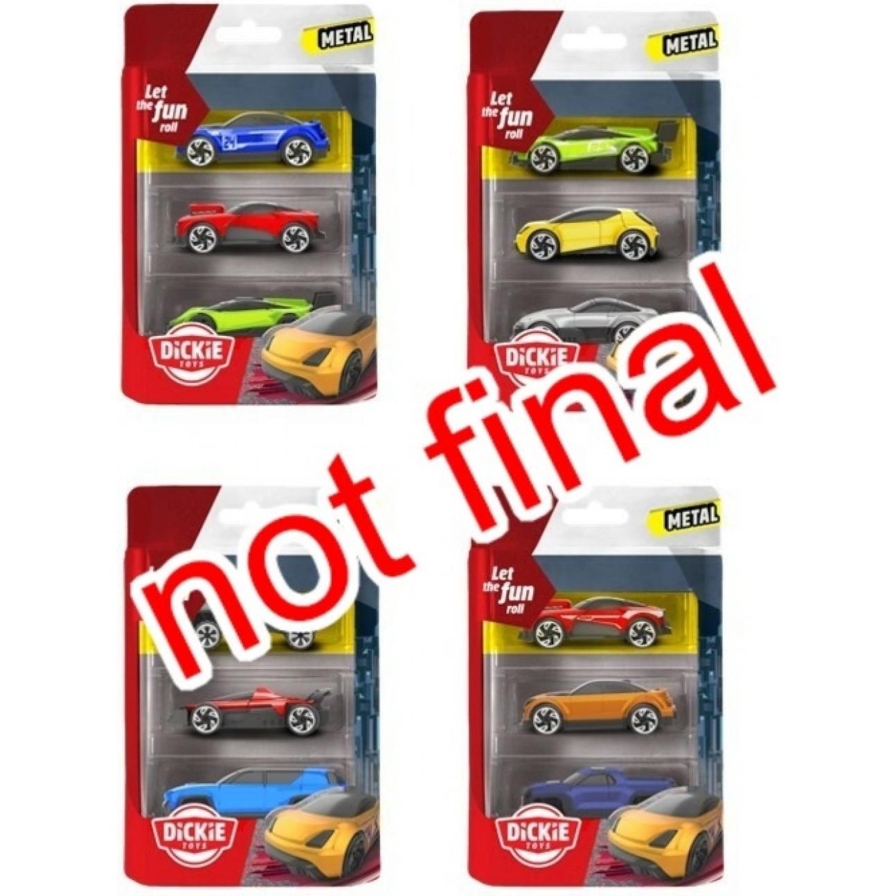 Dickie Die cast vehicles 3 Pack - 4 sort.
