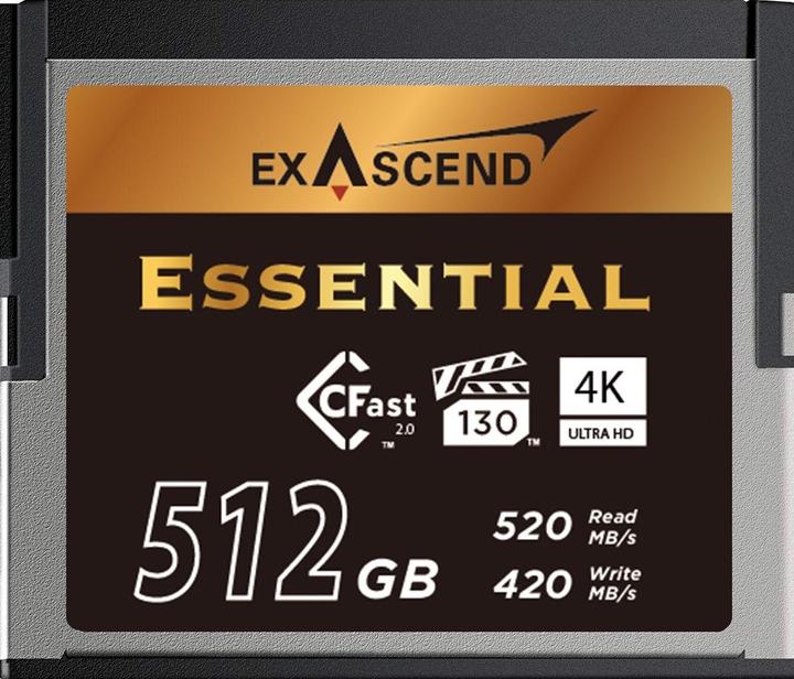 Productafbeelding Exascend CFast-kaart 2.0 512 GB R550/W530 Essential Series (nieuw) (512 GB, CFast 2.0)
