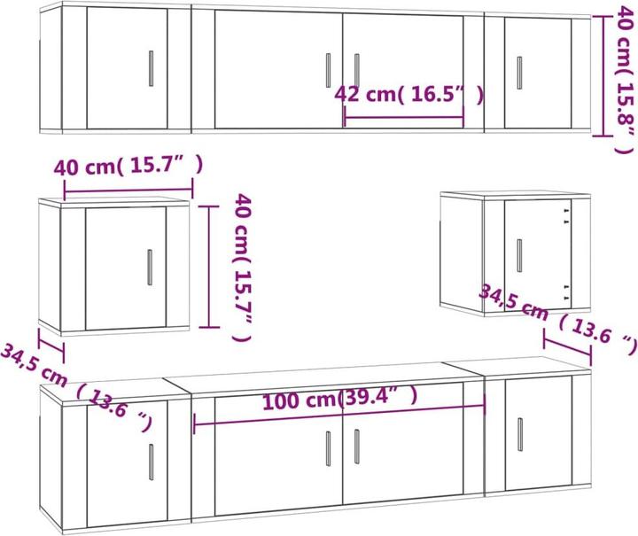 Produktbild vidaXL TV-Schrank-Set