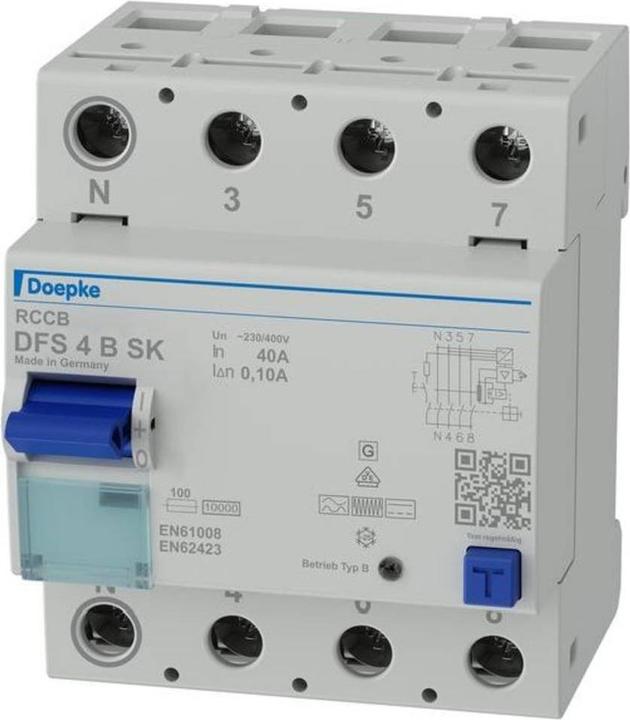 Produktbild Doepke GmbH FI-Schutzschalter allstromsensitiv DFS4 040-4/0,10-B SK 4polig 40/0,1A