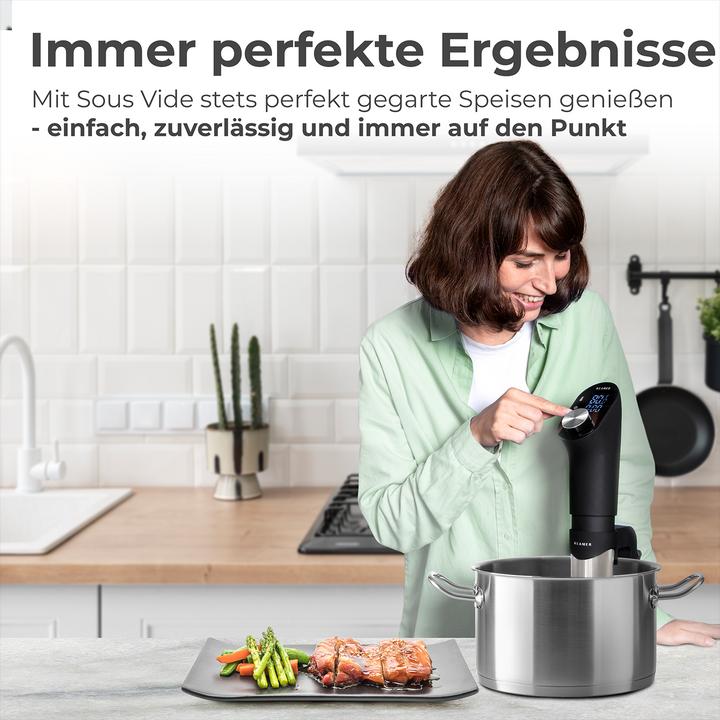 Productafbeelding KLAMER Sous Vide Stick 1200 Watt IPX7 wasserdicht 3D Zirkulation